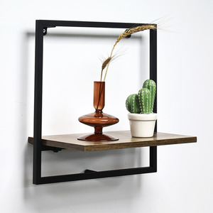 Floating Wall Shelf with Metal Frame