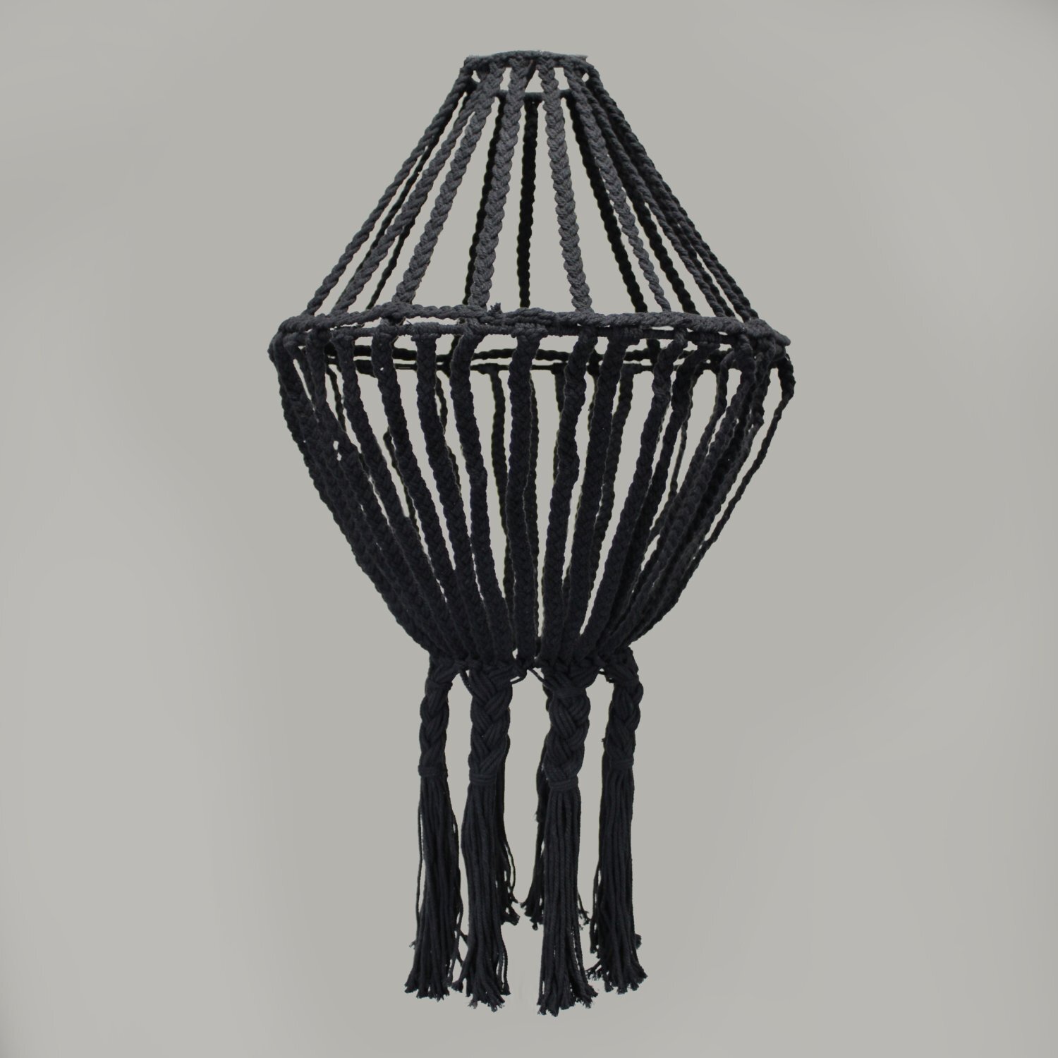Elegant Macrame Drop Chandelier Boho Rustic Decor - Black