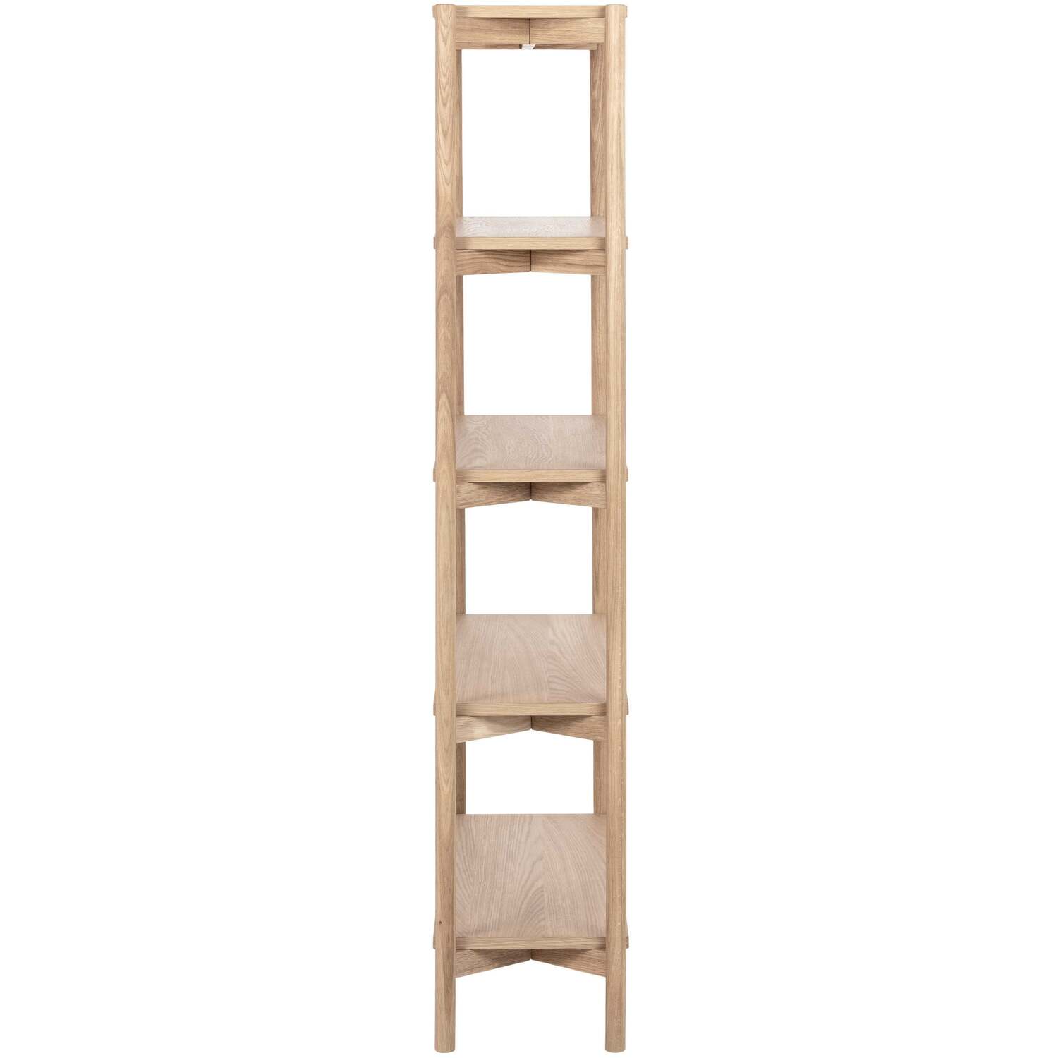Wyld Haus Berrytwist White Oak Veneer Bookcase, 4 Open Shelves, Matt Finish - White