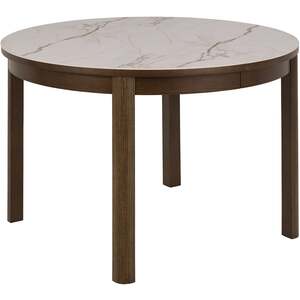 Cork Round Extendable Dining Table Ceramic Top Veneer Base
