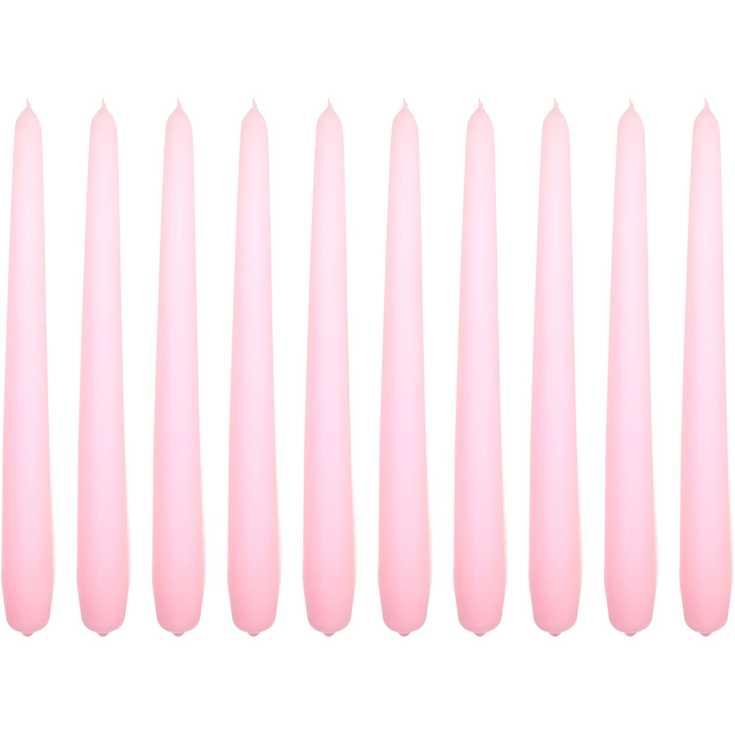 Tapered Dinner Candles, Pack of 10, Unscented, 24 cm - Ecru Matt Finish - Rosy Matt