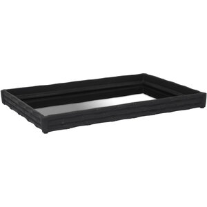 Hiba Black Finish Bamboo Effect Mirrored Tray