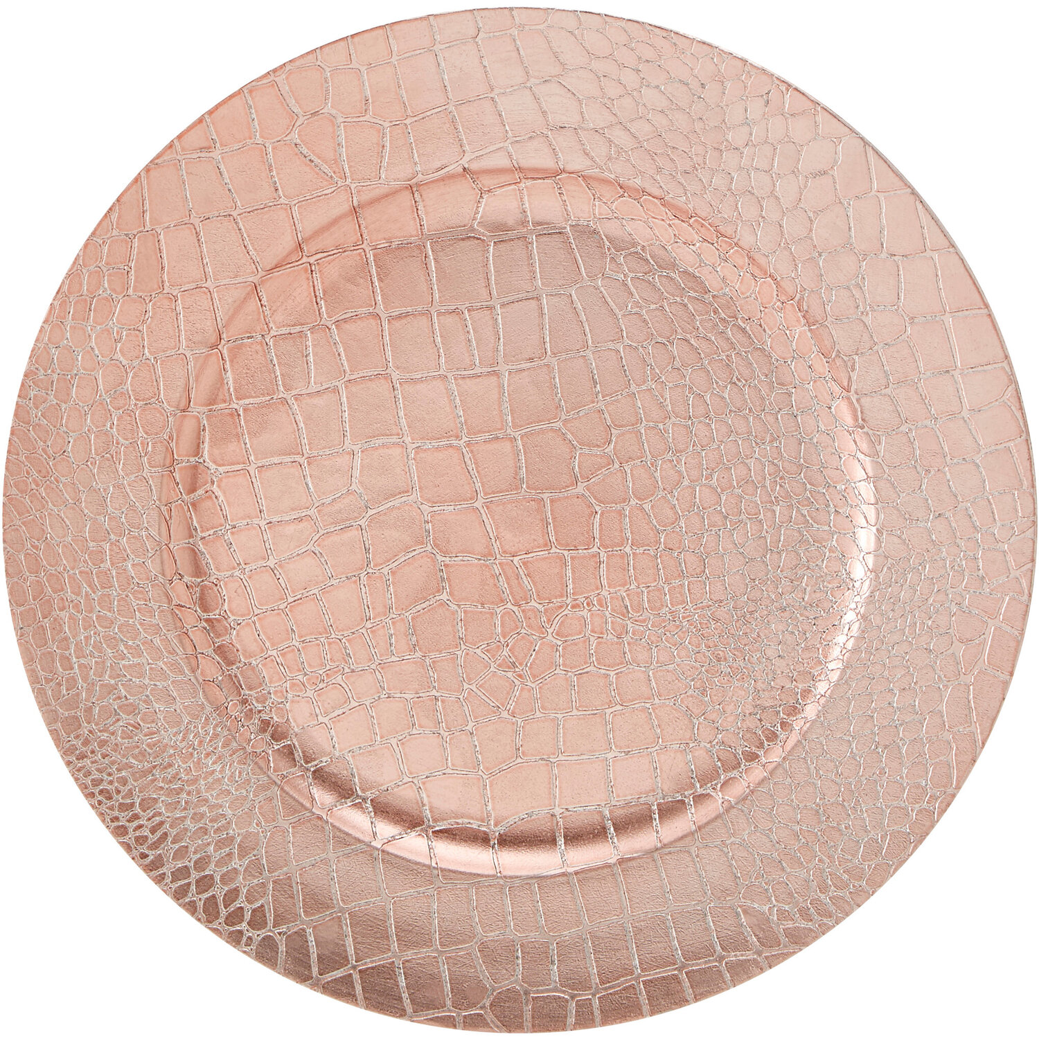 Dia Rose Gold Textured Charger Plate - Gold