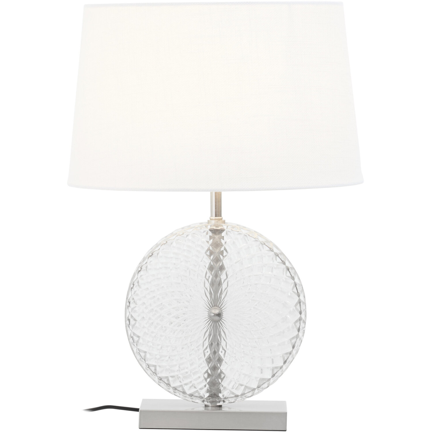 Zarni Glass And Brushed Chrome Table Lamp - Silver