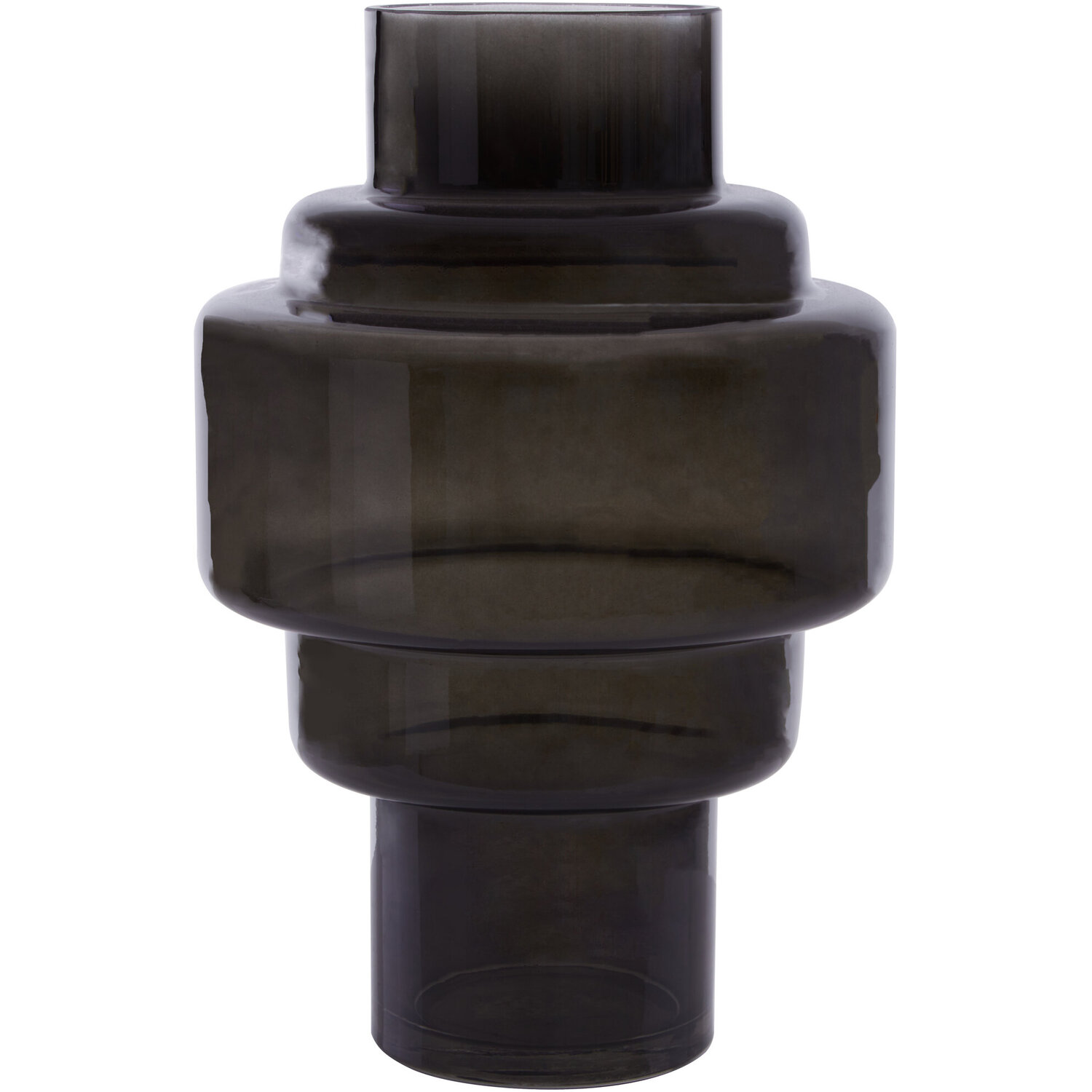 Cova Smoked Glass Bottle Vase - Glass 100%