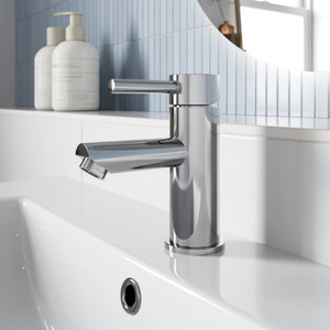 Bathroom Monobloc Basin Sink Mixer Tap Brass Single Lever Round Chrome Modern