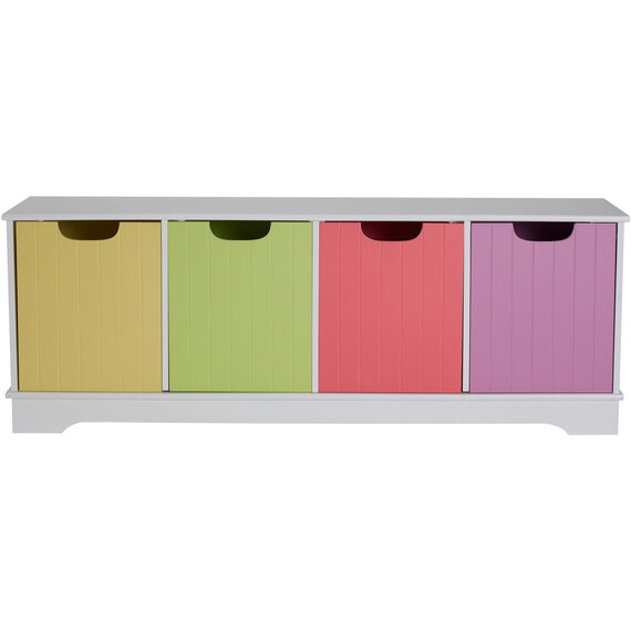 Isla Kids White 4 Coloured Boxes Storage Unit