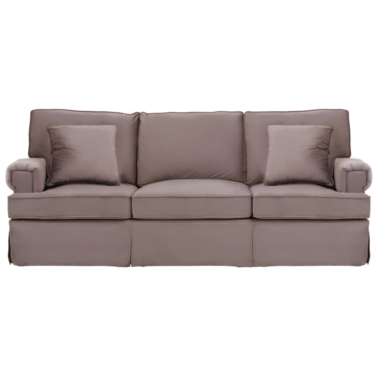 Ralph Three Seat Mink Velvet Sofa - Brown