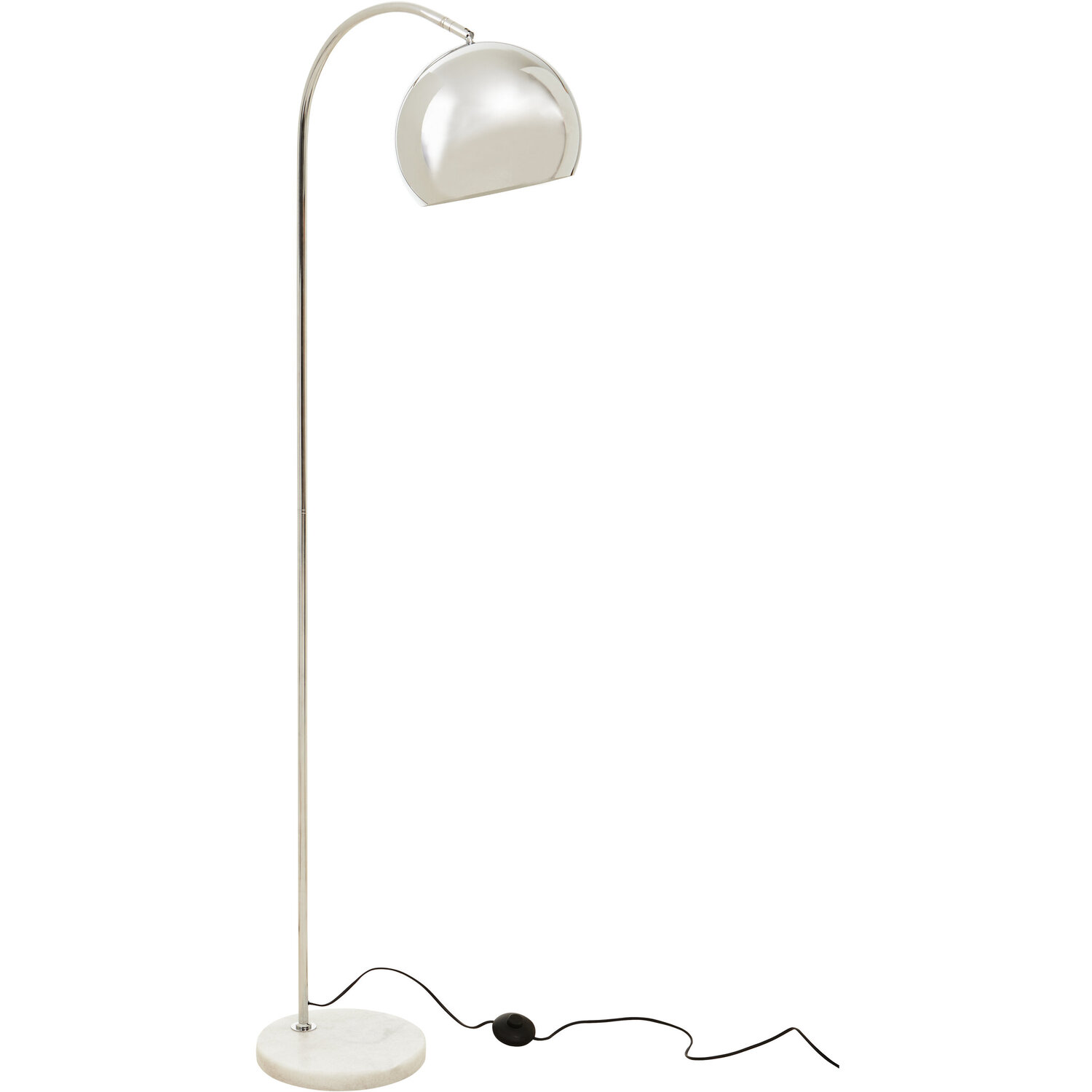 Karter Floor Chrome Finish Lamp With White Base - Silver