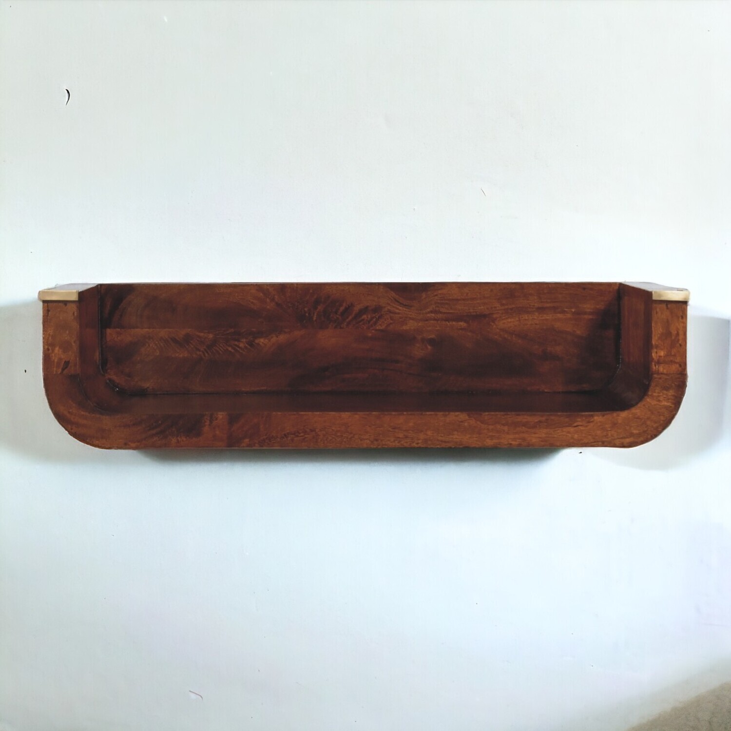 Solid mango wood Indira Chestnut Floating Console - Brown