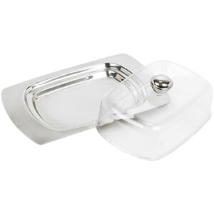 Stainless Steel Base Butter Dish - Transparent