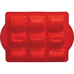 Hallie Silicone 9 Train Design Red Cake Mould