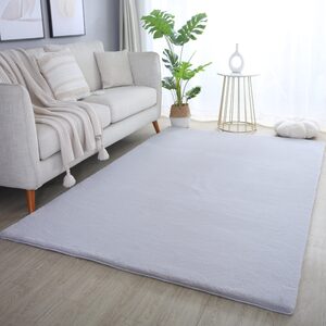 Plushtale Washable Plain Living Room Super Soft Poly Cotton Area Rug