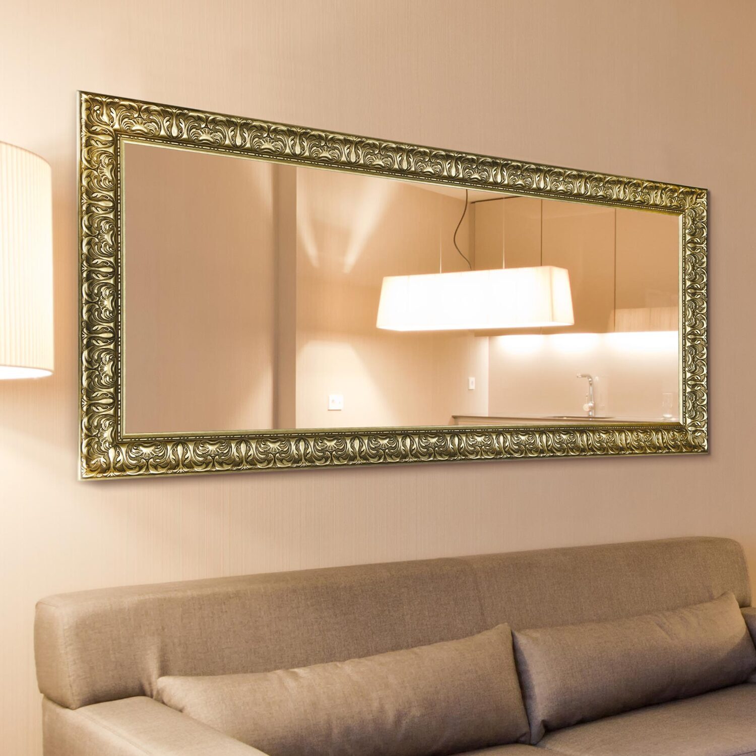 Image of MirrorOutlet Lancaster Champagne Silver Large Ornate&hellip;