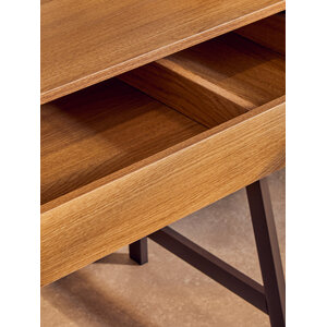 Bradbury Natural Oak Effect Desk with Metal Frame