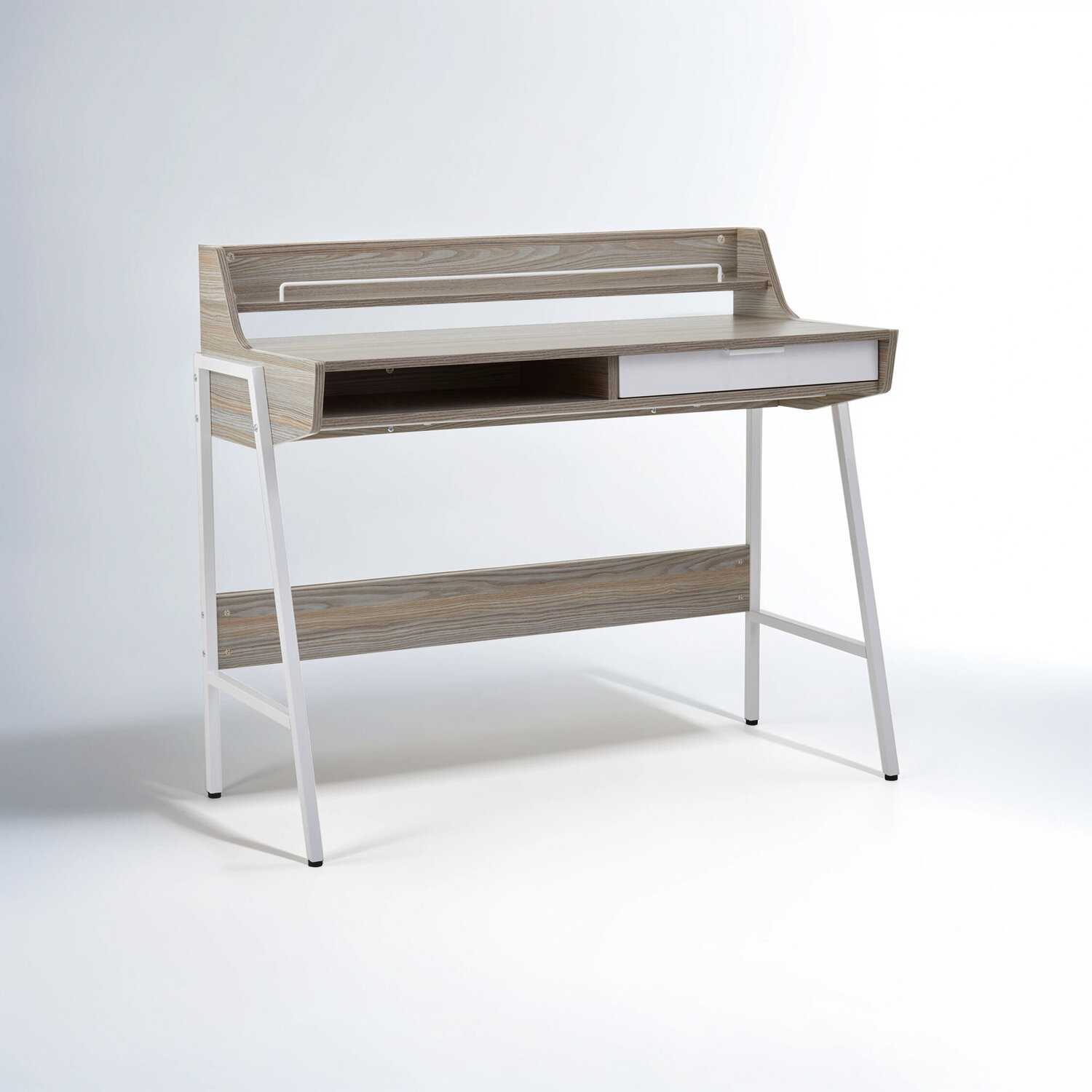 Bradbury Light Oak Veneer Desk - Grey