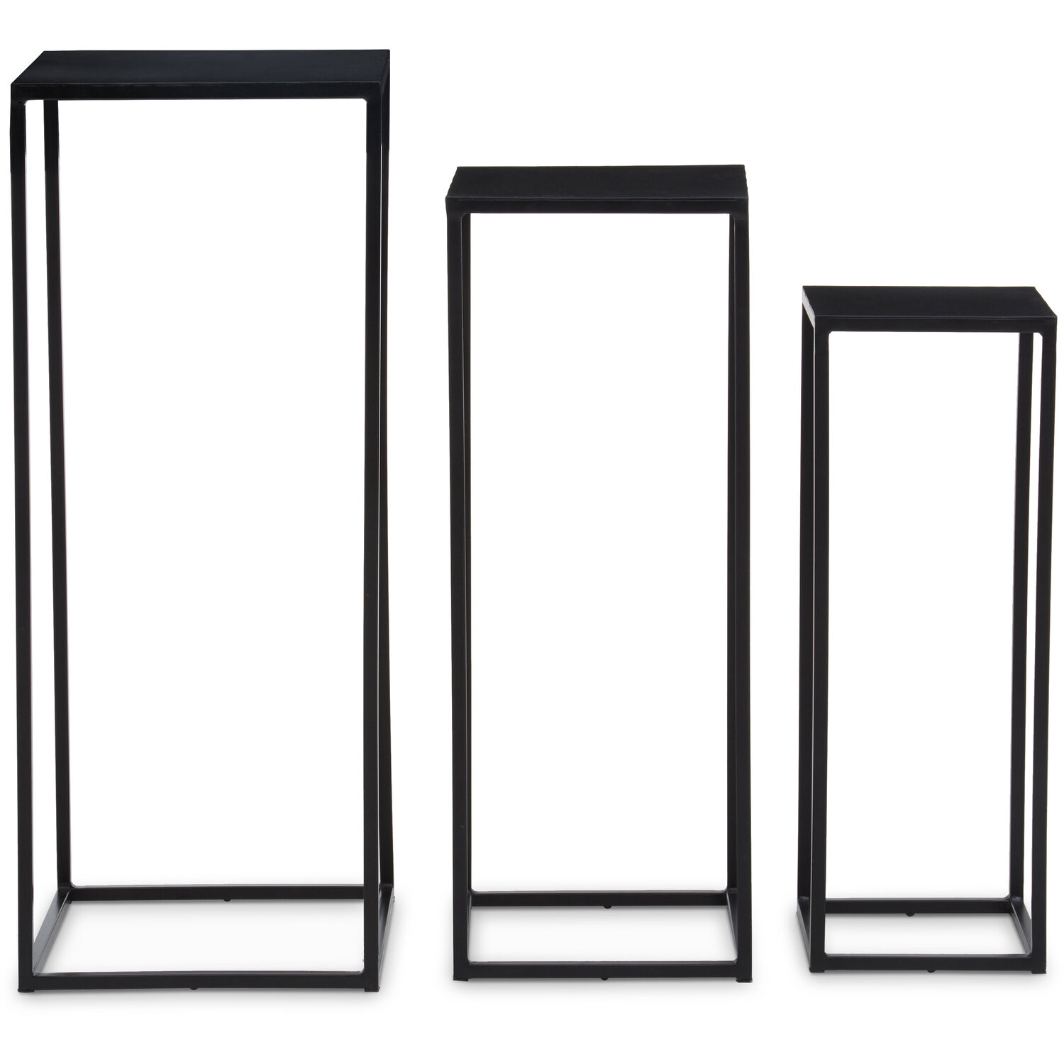 Mandoli Nest Of 3 Black Plant Stands - Black