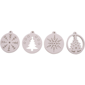 Set of 8 Ceramic Hanging Decorations