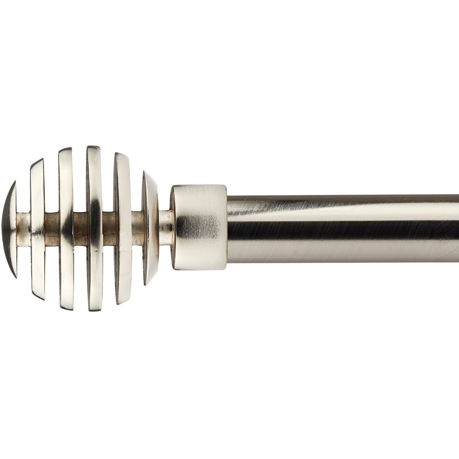 16-19mm Geneva Extendable Eyelet Metal Curtain Pole Set - Satin Silver / 160cm
