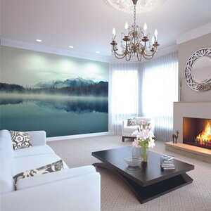 Misty Mountain Lake Wall Mural
