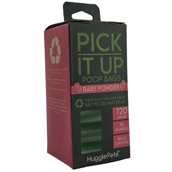 HugglePets Pick It Up Baby Powder Dog Poo Bags - 120pk
