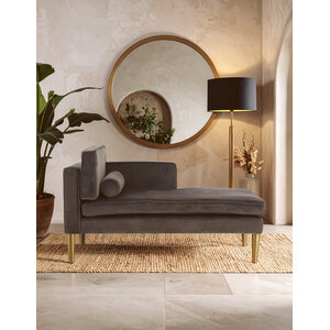Louxor Grey Velvet Left Hand Chaise Longue