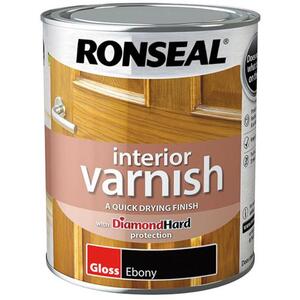 Ronseal Interior Varnish Quick Dry Gloss Ebony 750ml