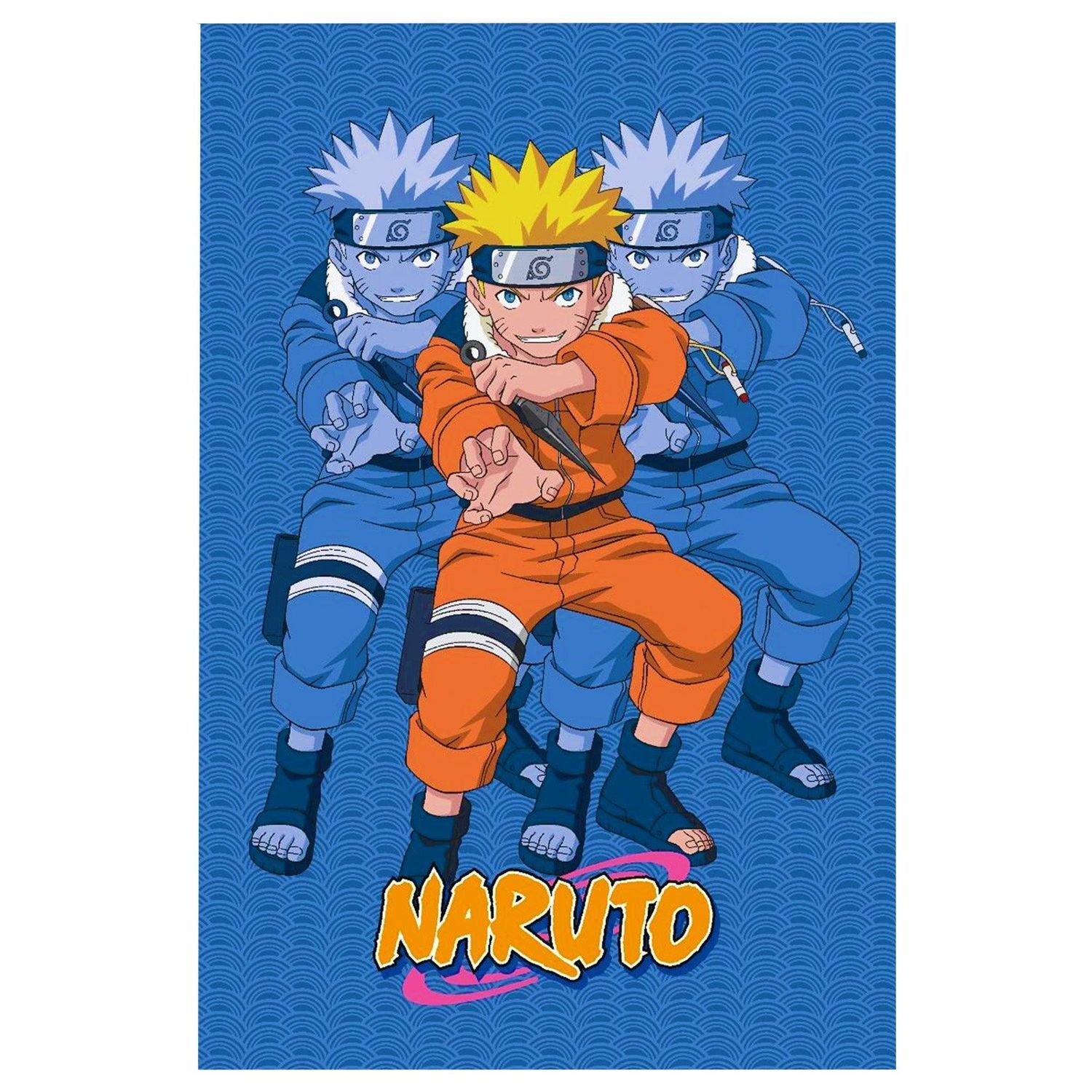 Naruto Fleece Shadow Clones Blanket in Mid Blue | Size: Crib