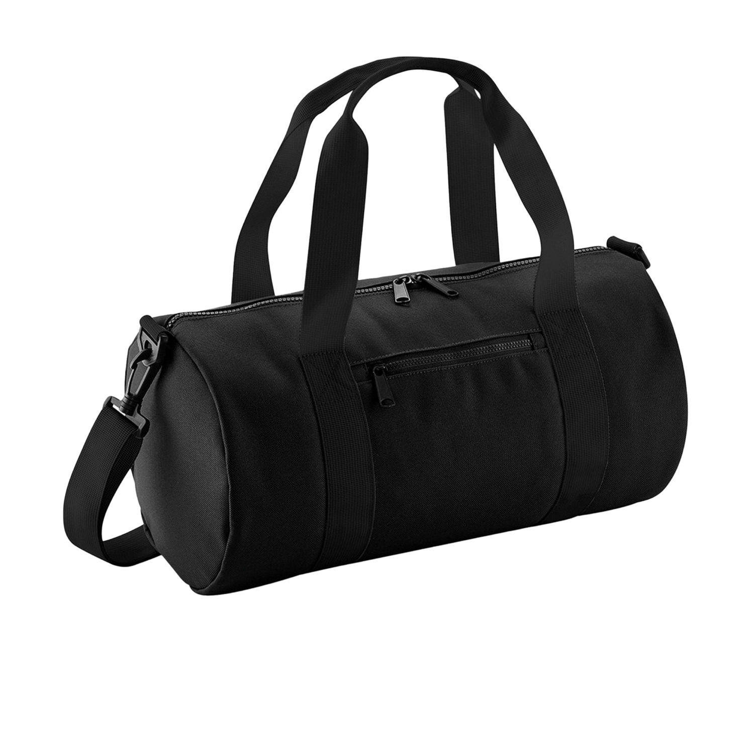 Bagbase Mini Barrel Shoulder Bag - Black/Black