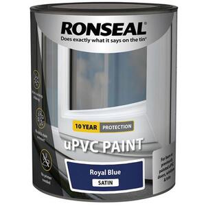 Ronseal uPVC Paint Royal Blue Satin 750ml - 39390 - Perfect for Revamping Windows