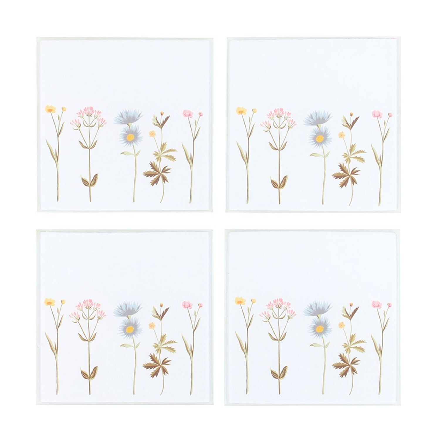 Image of Something Different Glass Floral Coasters (Pack&hellip;