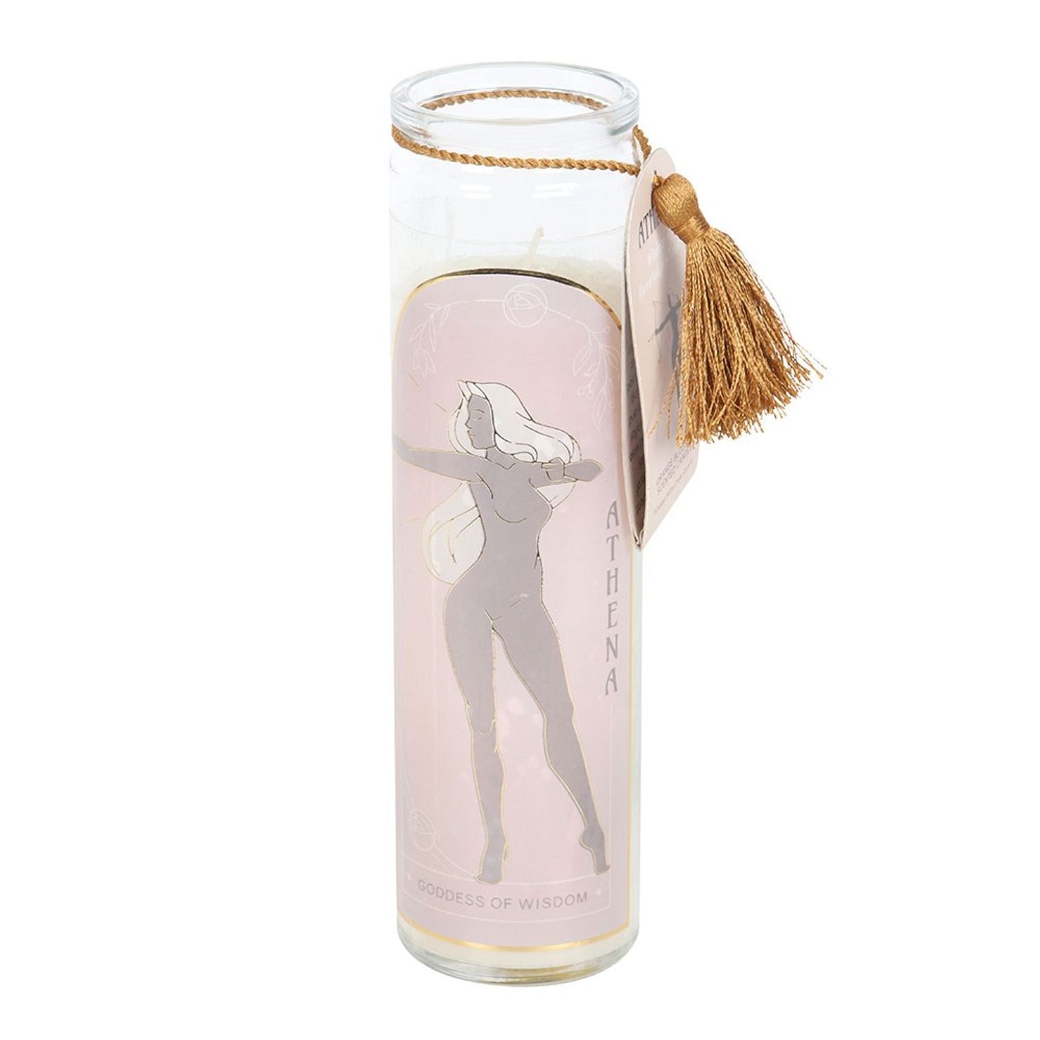 Something Different Athena Clear Quartz Tube Candle - White