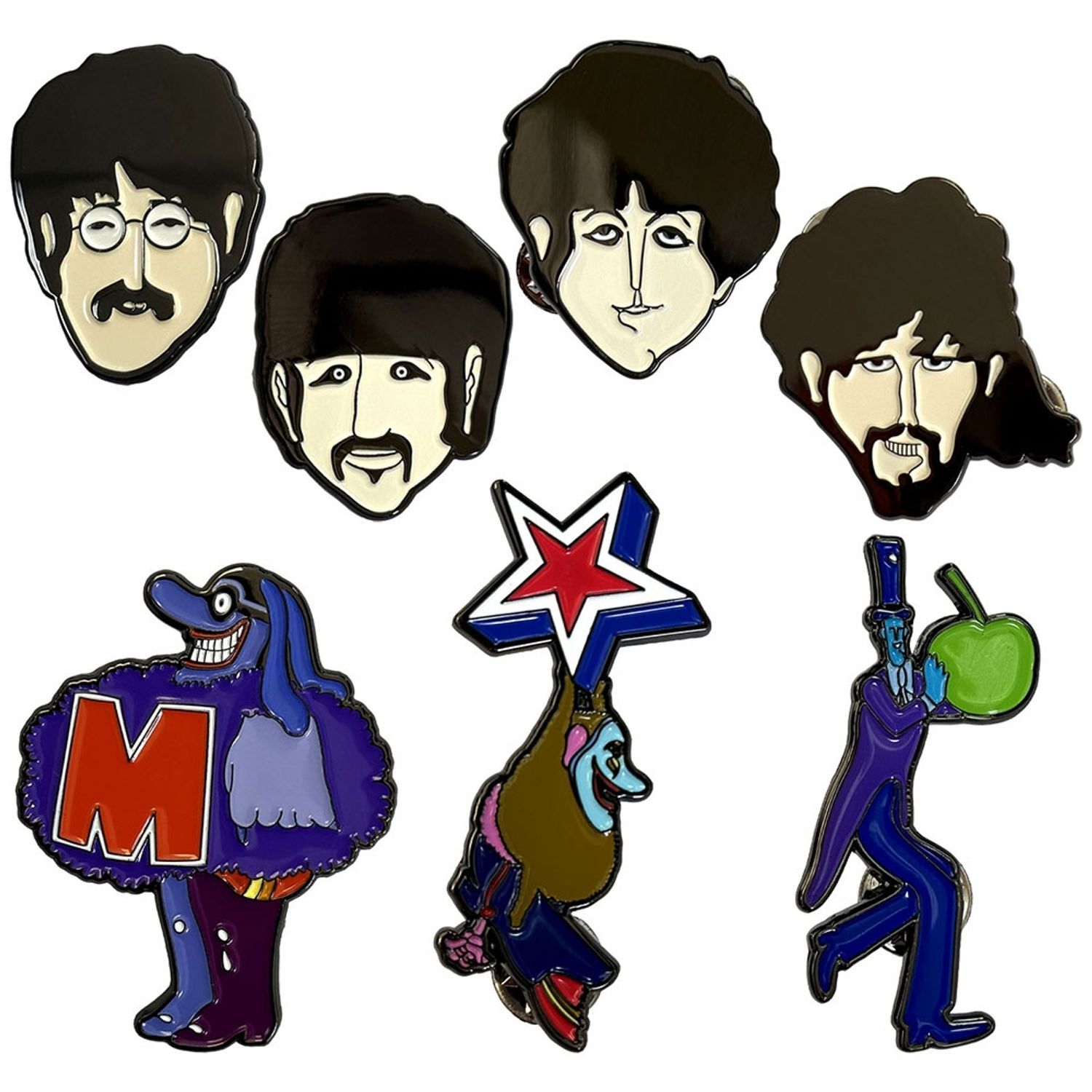 The Beatles Yellow Submarine Characters Badge Set (Pack Of 7) - Multicoloured