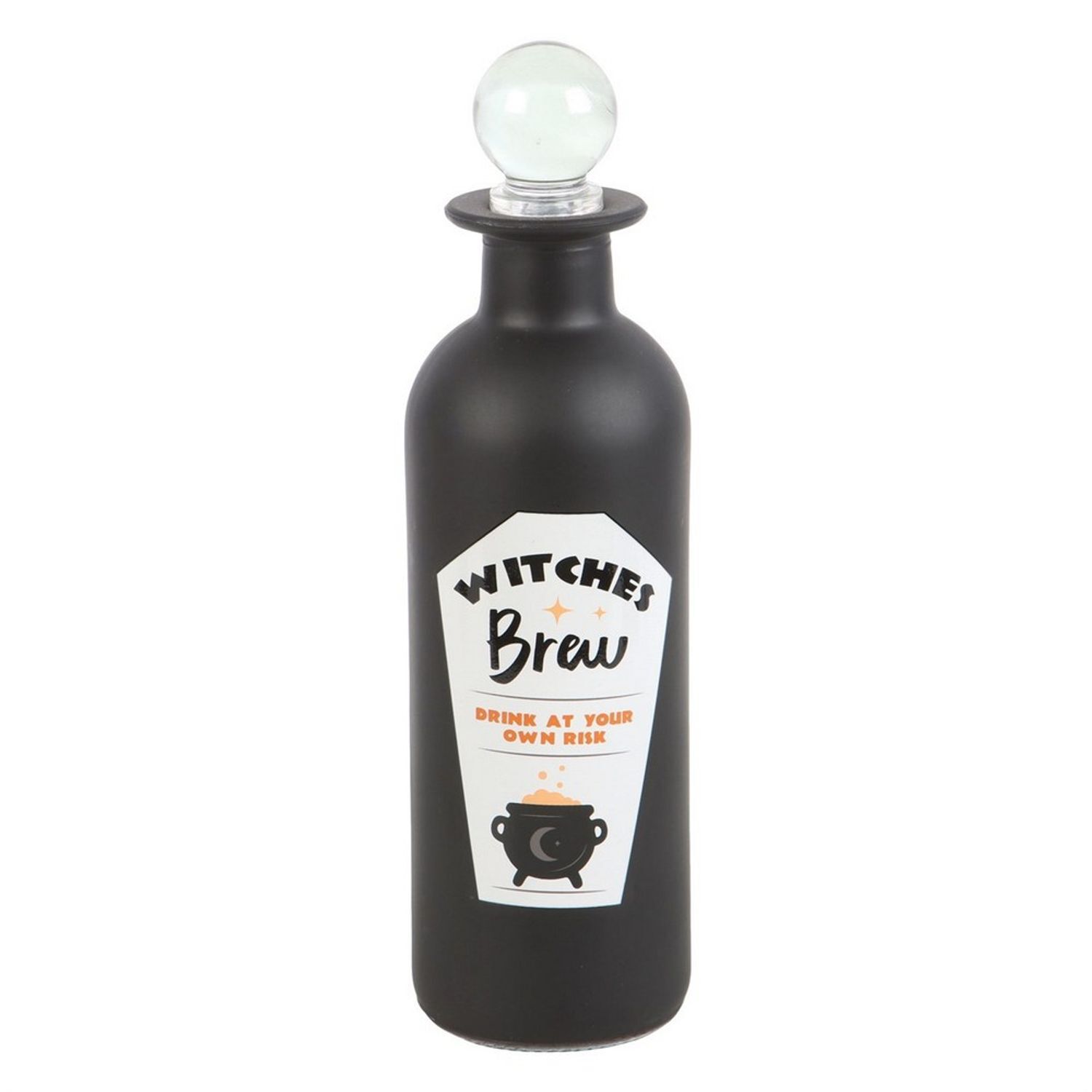 Something Different Witches Brew Glass Potion Bottle - Black