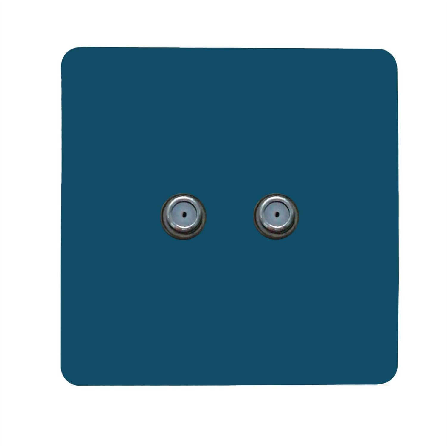 Trendi Switch Men's Blue 2 Gang F-Type Satellite Television Socket In Midnight - Image 3