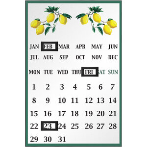 Orchard Fruits Lemon Tree Magnetic Calendar