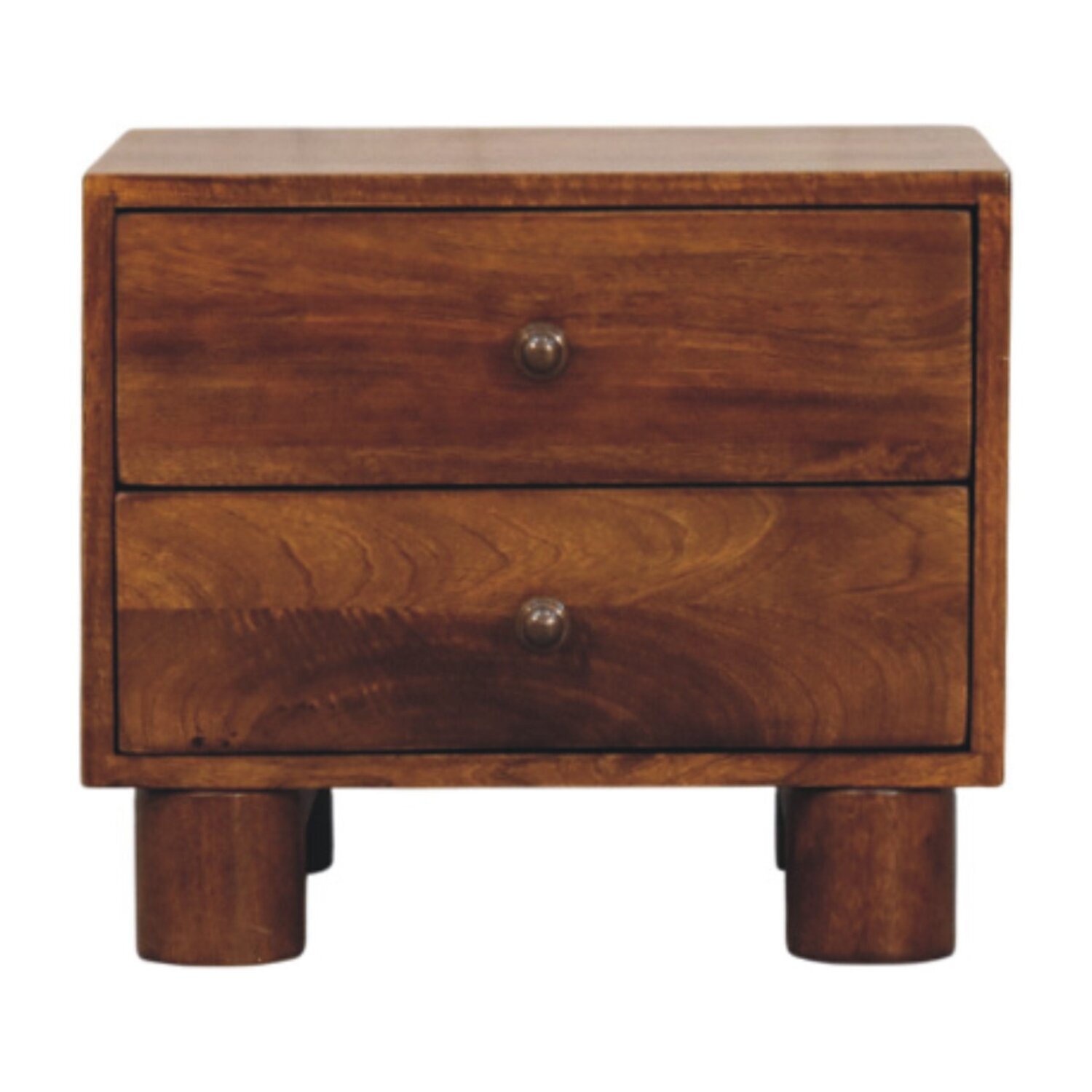 Artisan Furniture Solid Wood Tula 2 Drawer Chestnut Nightstand - Brown