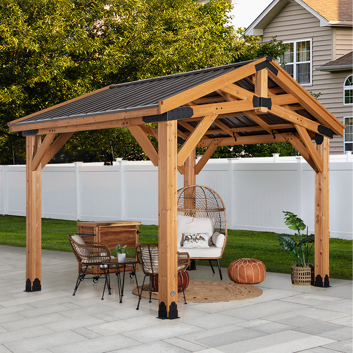 Norwood Cedar Wood Garden Gazebo - Cedar / 12ft x 10ft