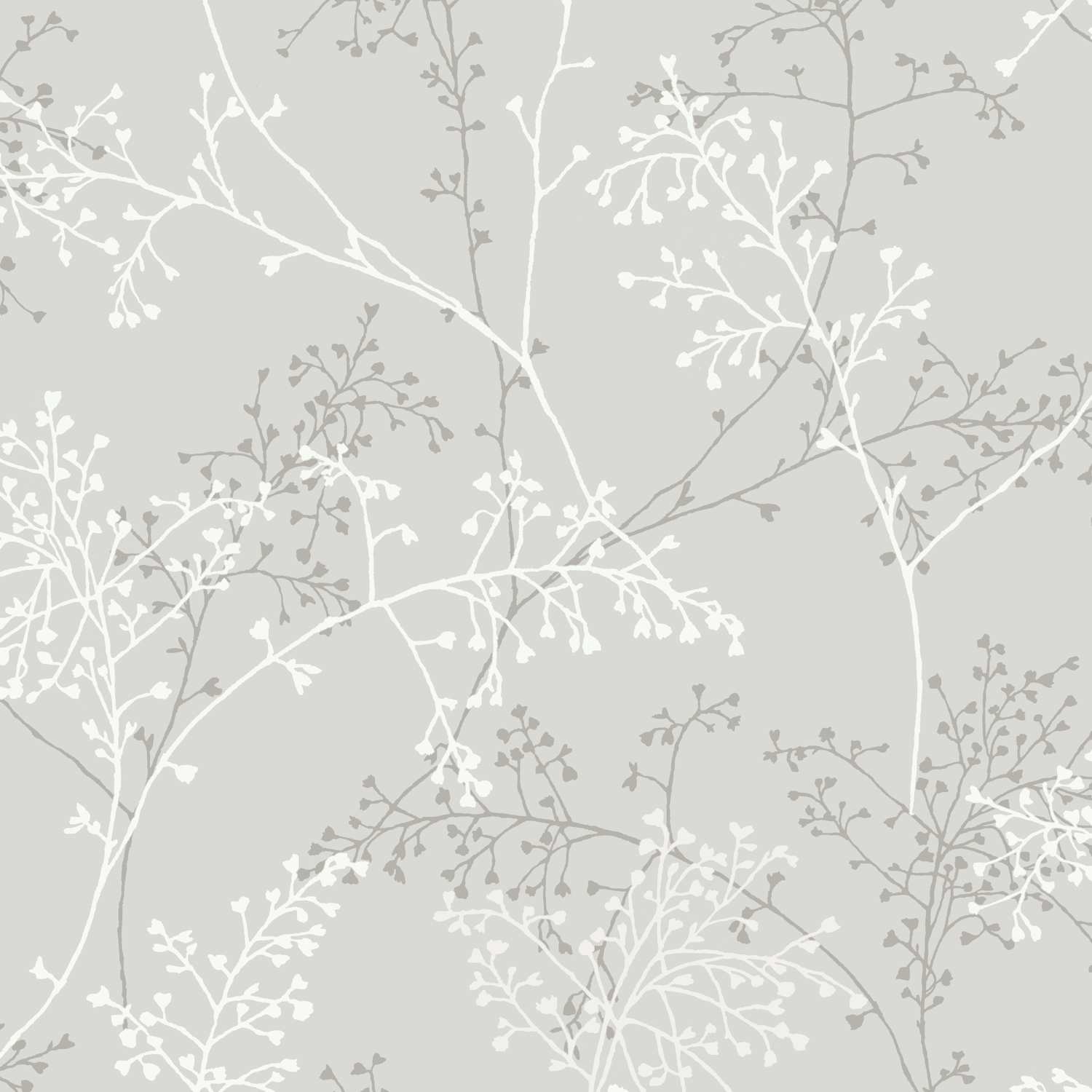 B&Q - Taranto Delicate Sprig Blown Vinyl WallpaperGrey - Image 2