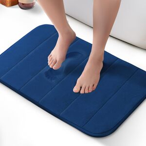Keplin Memory Foam Bath Mat 40x60cm - Navy, Non-Slip, Ultra-Soft