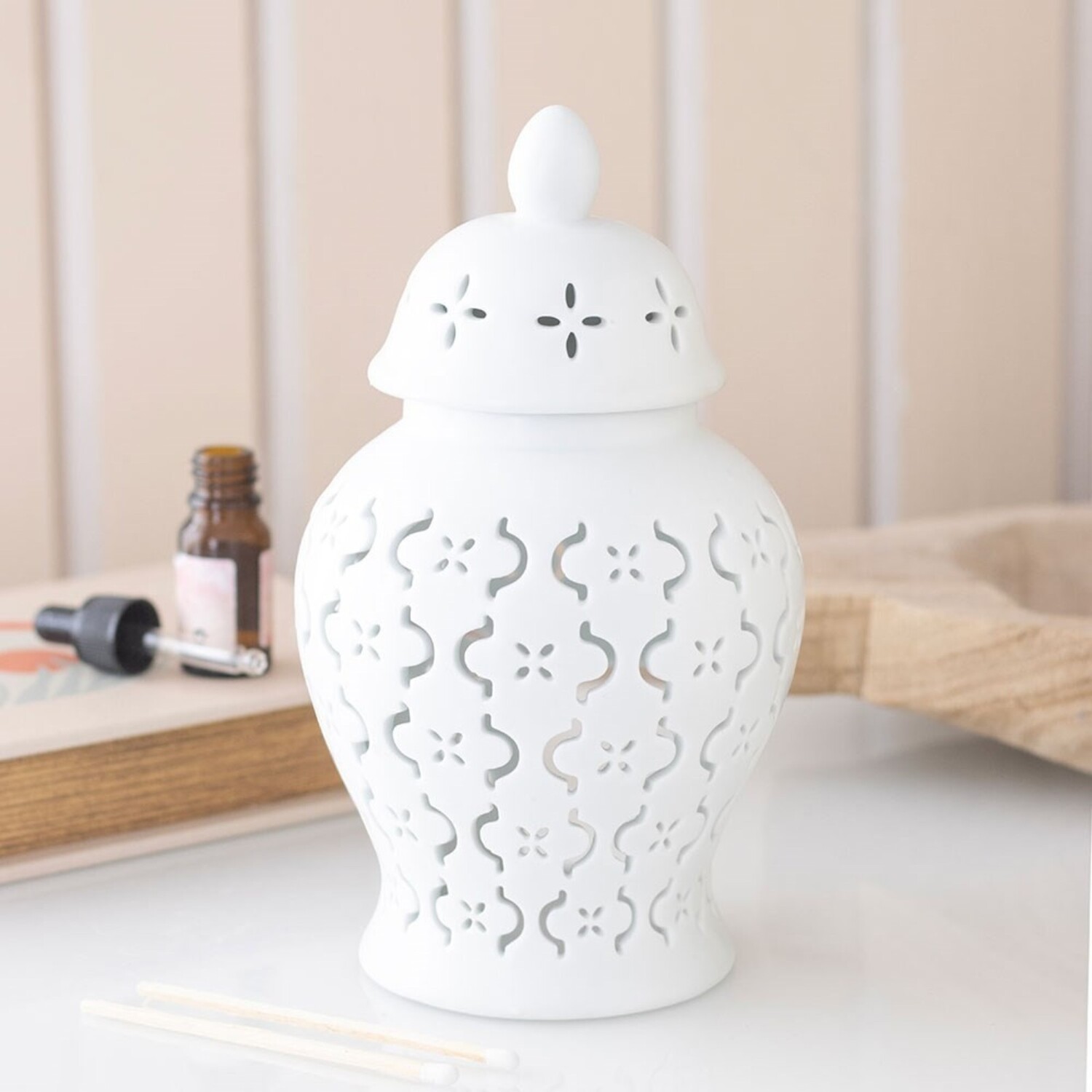 Kingsbury Gifts Moroccan Lantern Cut Out Oil Burner And Wax Warmer