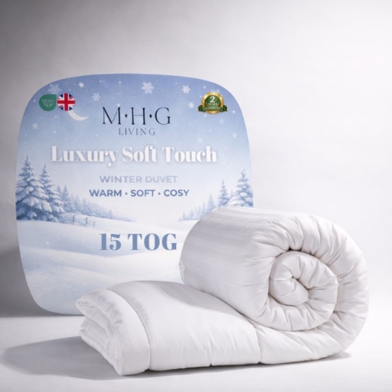 Premium Soft Touch Winter Duvet - Satin Stripe Microfibre - Made in UK