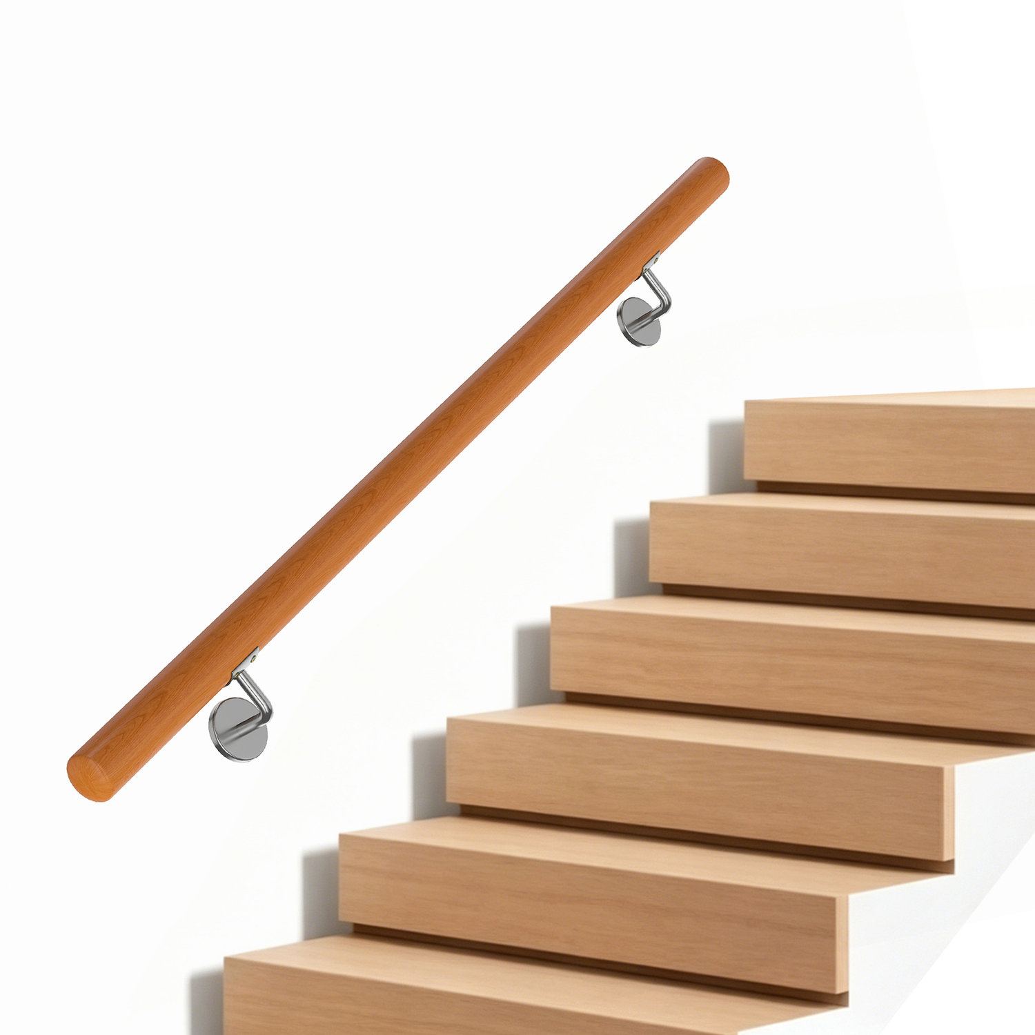 Costway Beech Wood Staircase Handrail