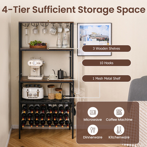 Multi-Tier Wine Rack With Power Outlet