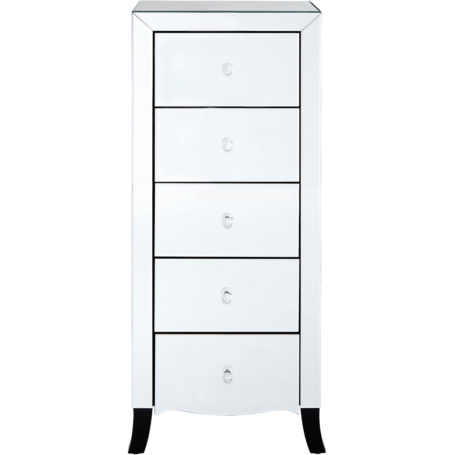 Interiors By Premier Graciela Chest Of 5 Drawer With Mirror Frame - Silver