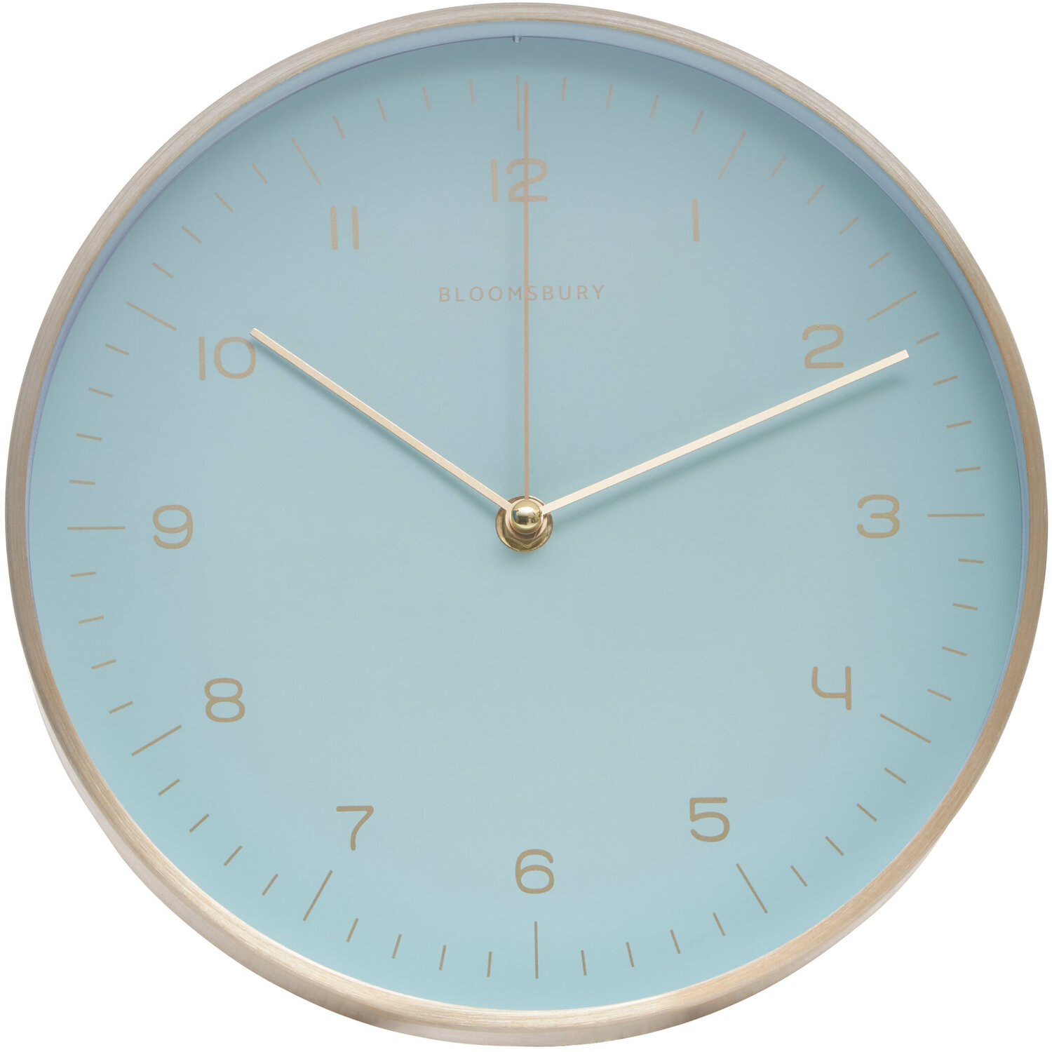 Interiors By Premier Elko 25Cm Dia Gold And Mint Green Finish Wall Clock - Green