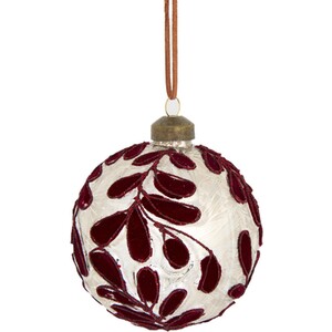 Burgundy Leafy Bauble