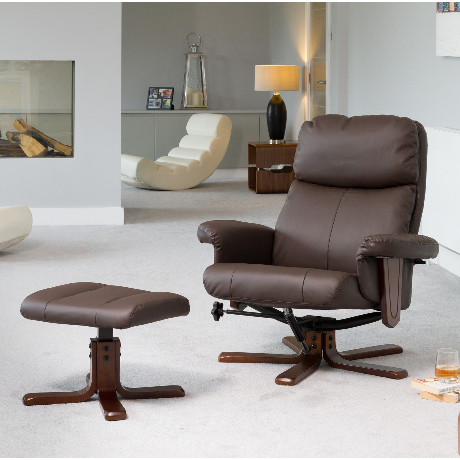 Artemis Home Woodacre Swivel Recliner - Brown