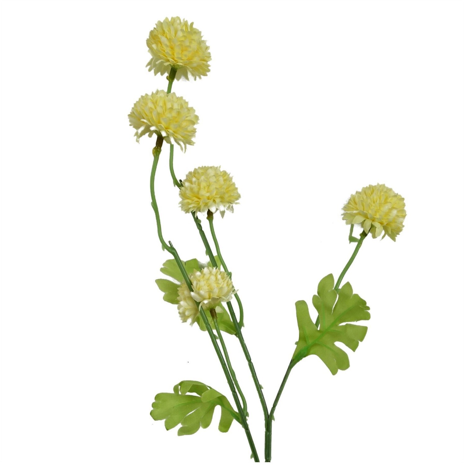 Artificial Yellow Dahlia Pompom Spray 50cm - Yellow