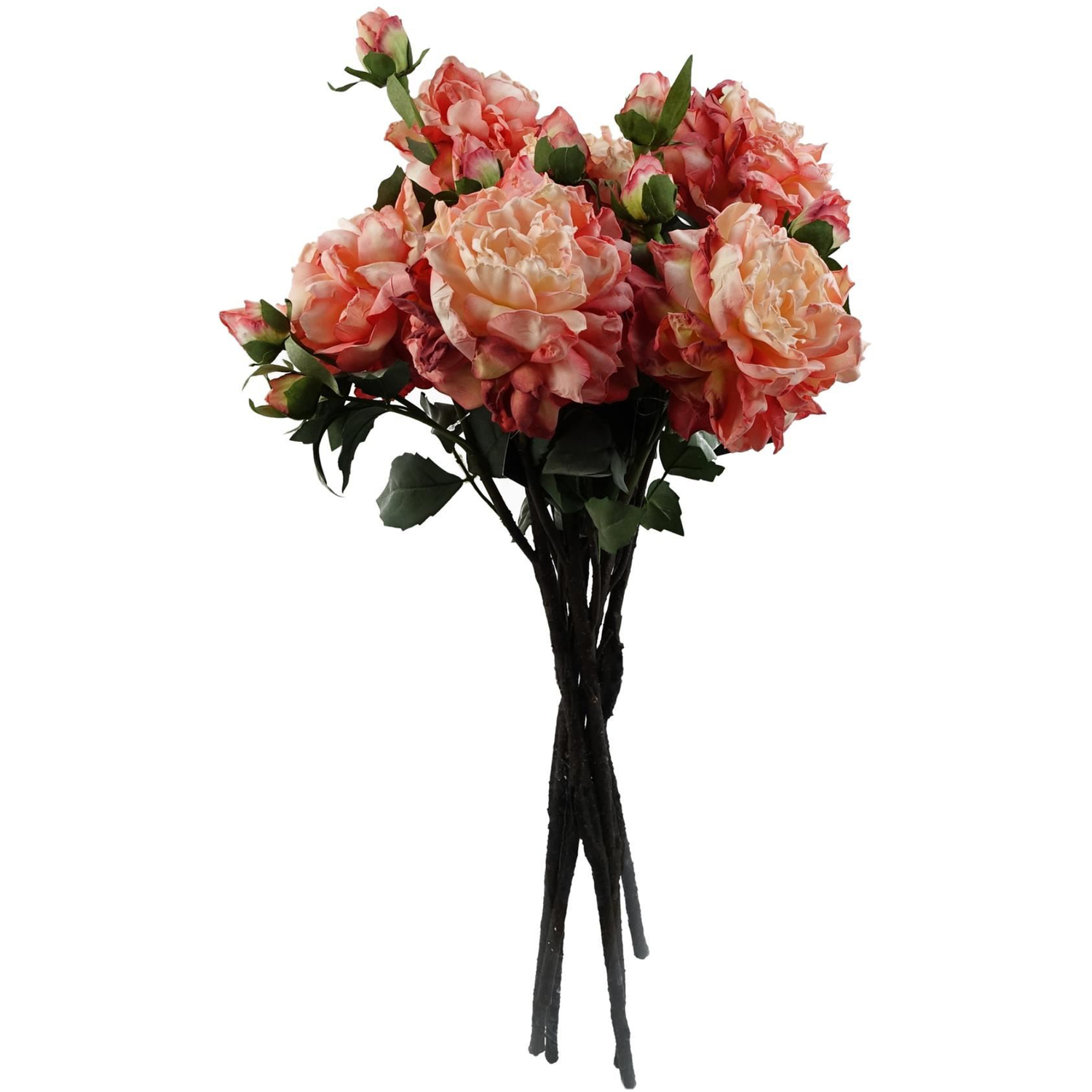6 Pack Pink Peony Artificial Flower Stems 60cm - Pink